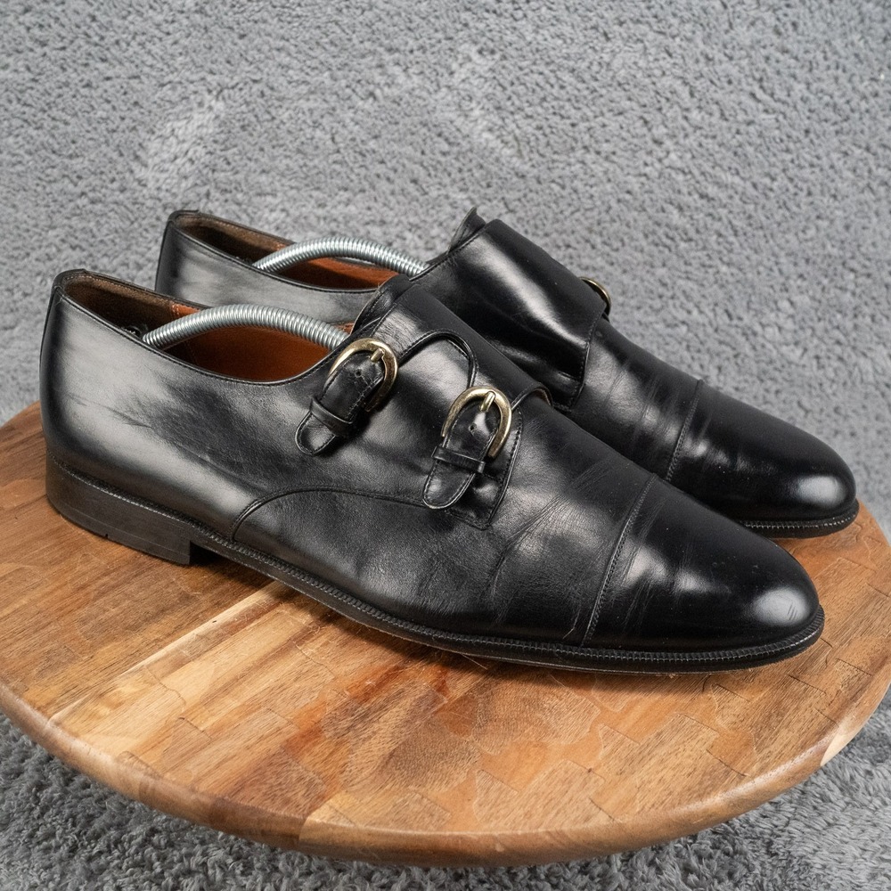 Foster Rainey Men's Double Monk Leather Black Dress Shoes Mens Size 13